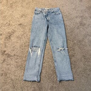 Abercrombie & Fitch Light Blue The 90’s Straight Ultra High Rise Jeans Size 28/6